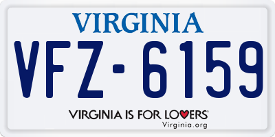 VA license plate VFZ6159