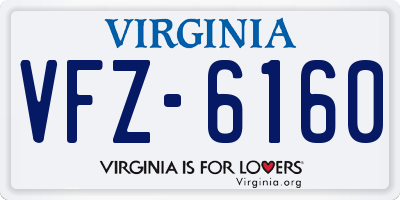VA license plate VFZ6160