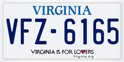 VA license plate VFZ6165