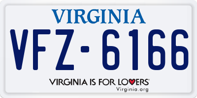 VA license plate VFZ6166
