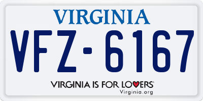 VA license plate VFZ6167