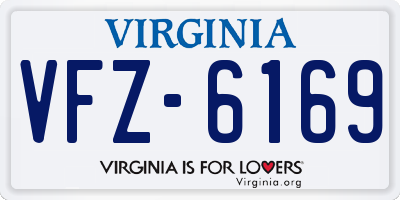 VA license plate VFZ6169