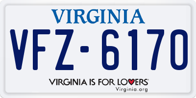VA license plate VFZ6170