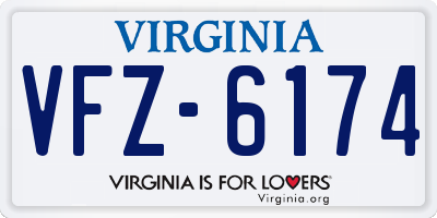 VA license plate VFZ6174