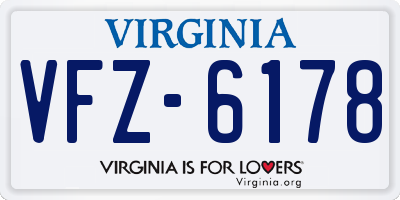 VA license plate VFZ6178
