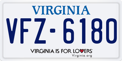 VA license plate VFZ6180