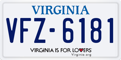 VA license plate VFZ6181