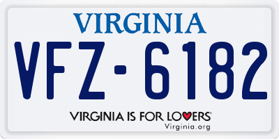 VA license plate VFZ6182