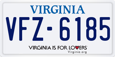 VA license plate VFZ6185