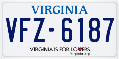 VA license plate VFZ6187