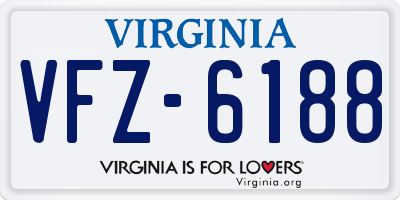 VA license plate VFZ6188