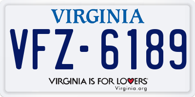 VA license plate VFZ6189