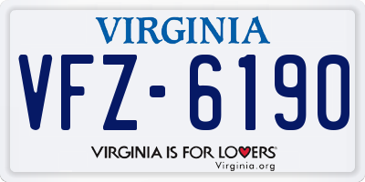 VA license plate VFZ6190
