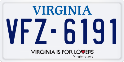 VA license plate VFZ6191