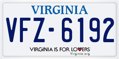 VA license plate VFZ6192