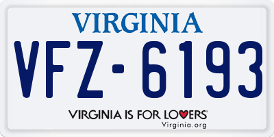 VA license plate VFZ6193