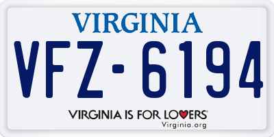 VA license plate VFZ6194