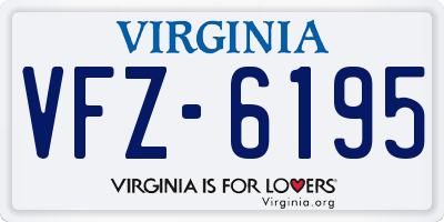 VA license plate VFZ6195