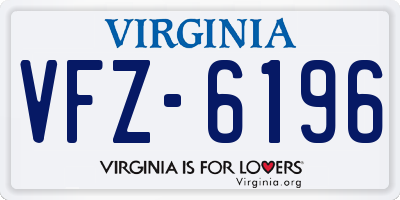 VA license plate VFZ6196