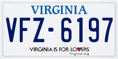 VA license plate VFZ6197