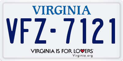 VA license plate VFZ7121