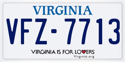 VA license plate VFZ7713