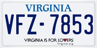 VA license plate VFZ7853