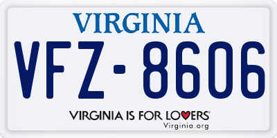 VA license plate VFZ8606