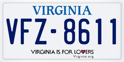 VA license plate VFZ8611