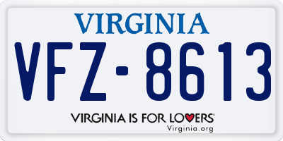 VA license plate VFZ8613