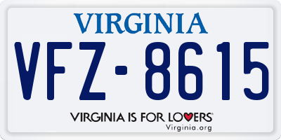VA license plate VFZ8615
