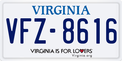 VA license plate VFZ8616