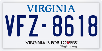 VA license plate VFZ8618