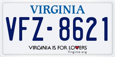 VA license plate VFZ8621