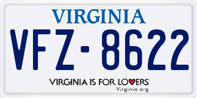 VA license plate VFZ8622