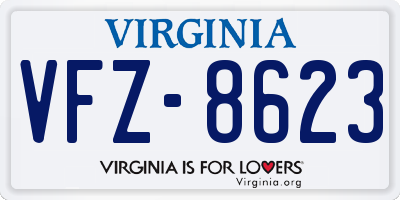 VA license plate VFZ8623
