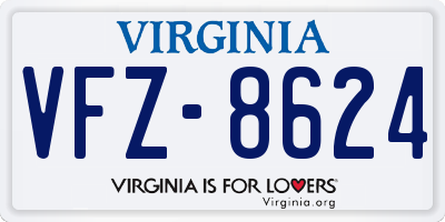 VA license plate VFZ8624