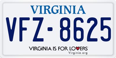 VA license plate VFZ8625