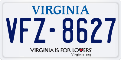 VA license plate VFZ8627
