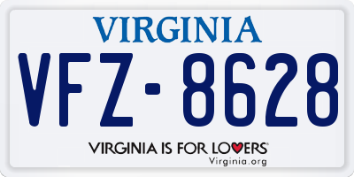 VA license plate VFZ8628