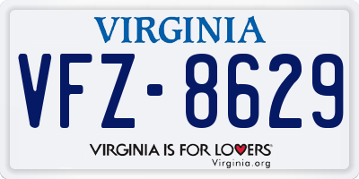 VA license plate VFZ8629