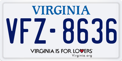 VA license plate VFZ8636