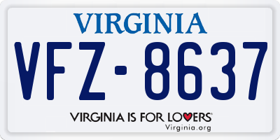 VA license plate VFZ8637