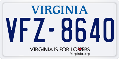 VA license plate VFZ8640