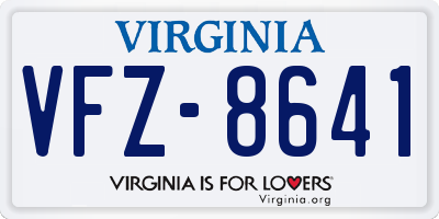 VA license plate VFZ8641