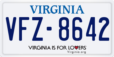 VA license plate VFZ8642