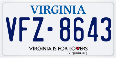 VA license plate VFZ8643