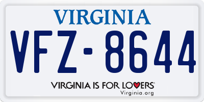 VA license plate VFZ8644