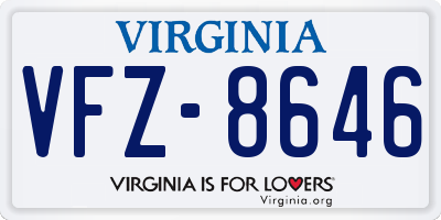 VA license plate VFZ8646
