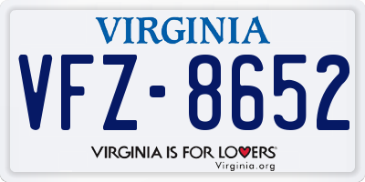 VA license plate VFZ8652